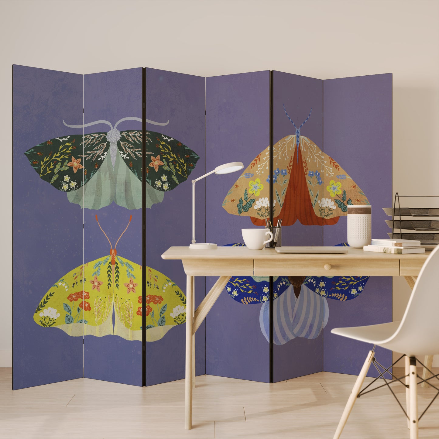 MOTH INTO THE FLAME Decorative 6-Panel Room Divider
