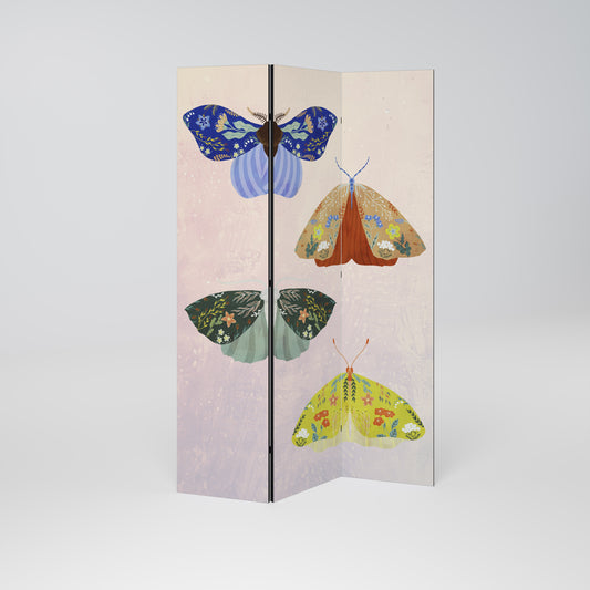 MOTH INTO THE LIGHT Decorative 3-Panel Room Divider