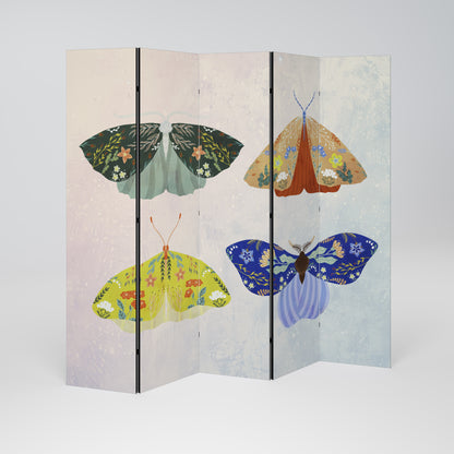 MOTH INTO THE LIGHT Decorative 5-Panel Room Divider