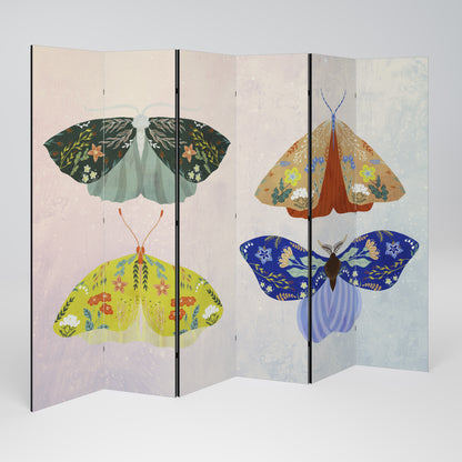 MOTH INTO THE LIGHT Decorative 6-Panel Room Divider