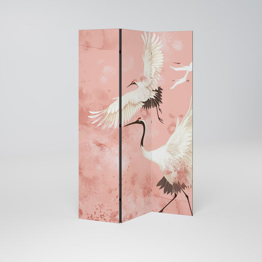 CRANE DANCE Decorative 3-Panel Room Divider