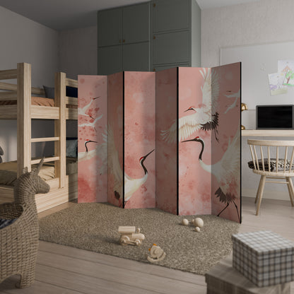 CRANE DANCE - Divisorio decorativo per ambienti a 6 pannelli