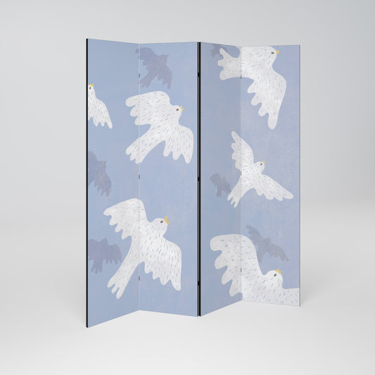 SLOWLY FLOAT Decorative 4-Panel Room Divider