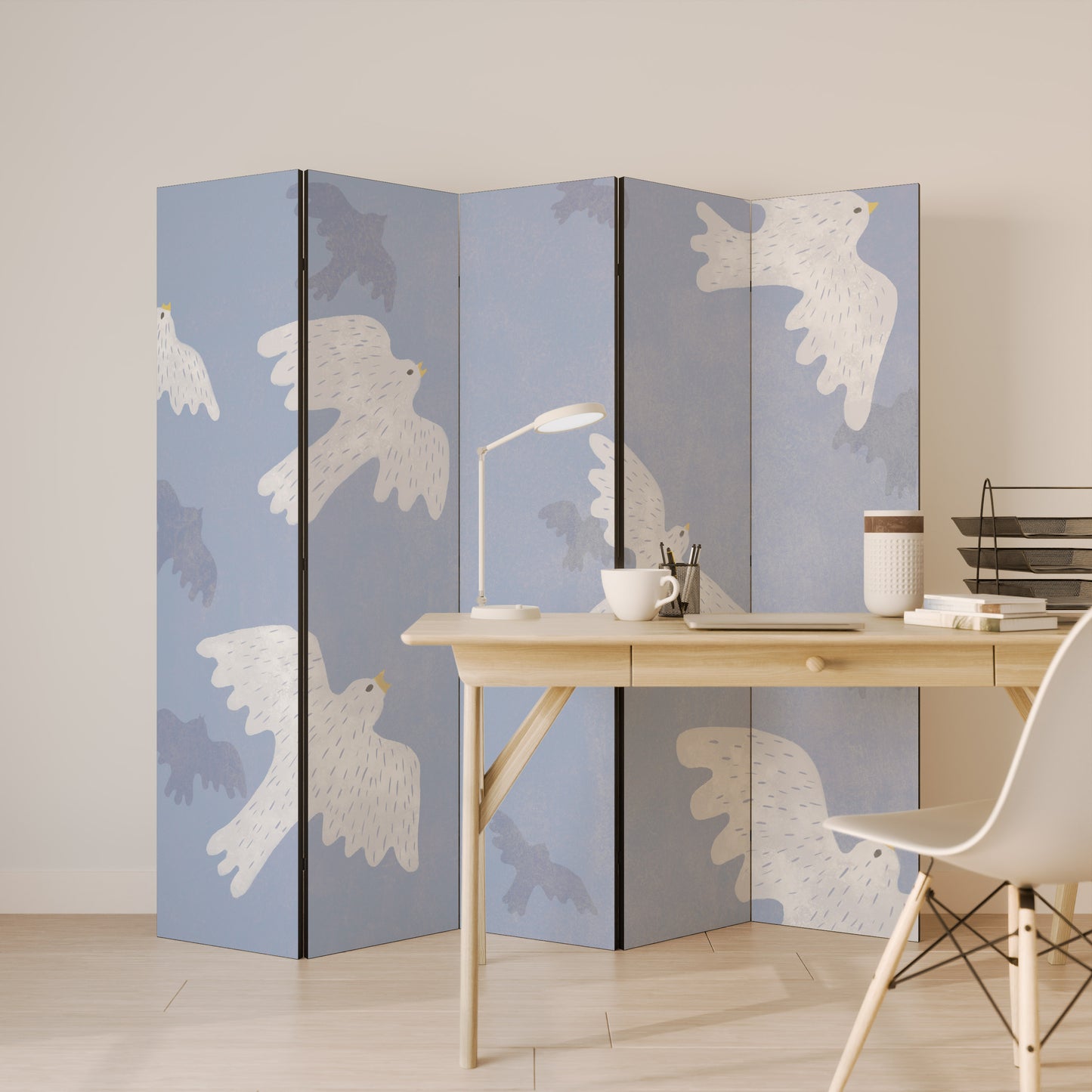SLOWLY FLOAT Decorative 5-Panel Room Divider