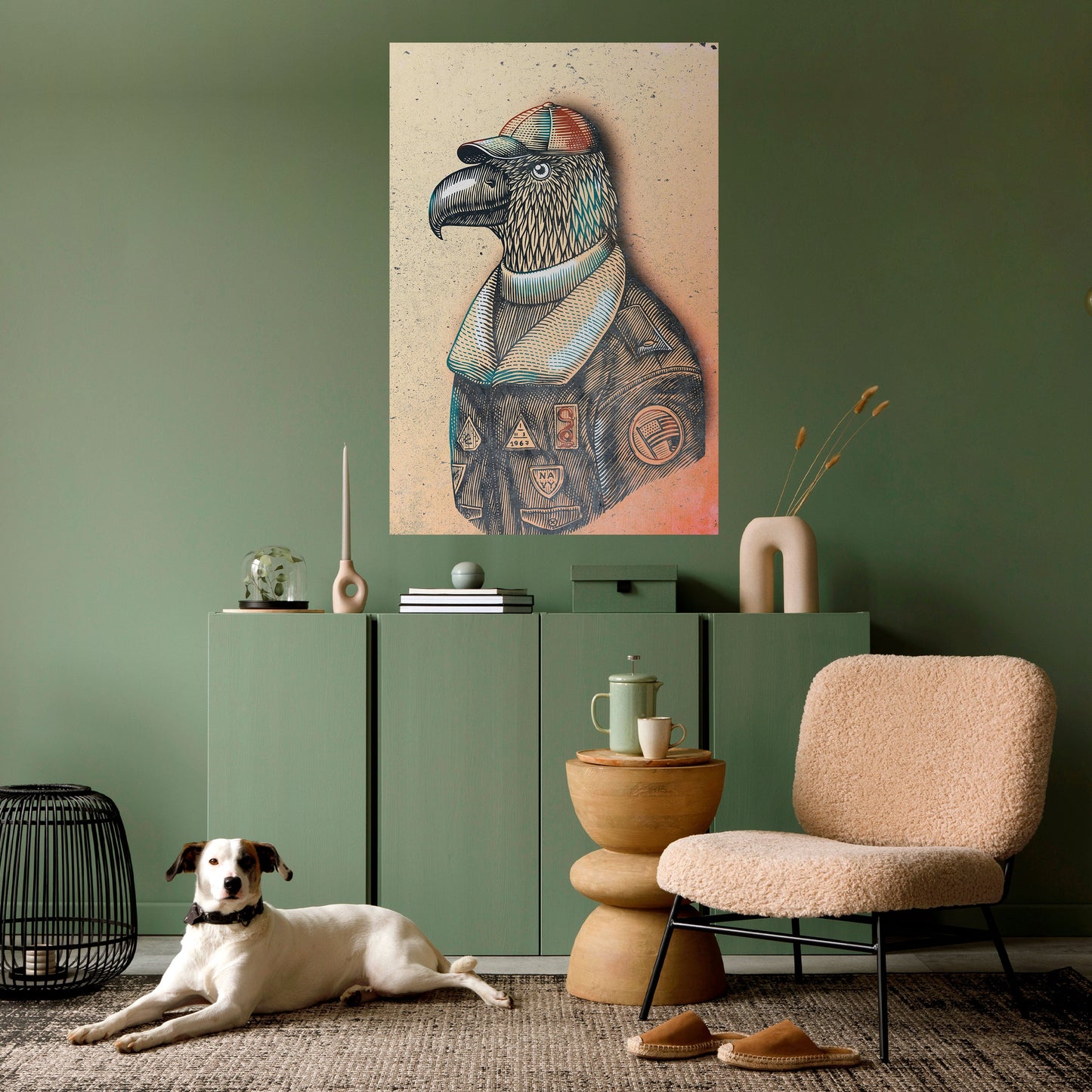 Poster verticale staccabile e attaccabile FEATHERED FASHIONISTA