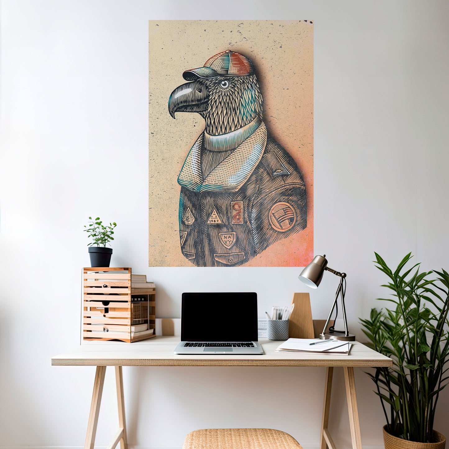 Poster verticale staccabile e attaccabile FEATHERED FASHIONISTA