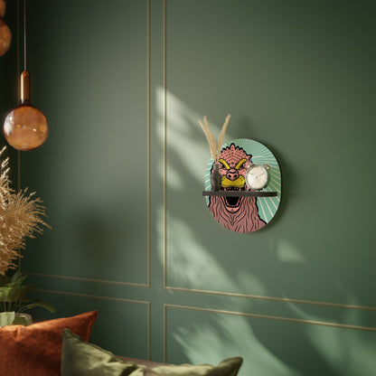 GODZILLA WELCOME Oval Art Shelf In Black Finish