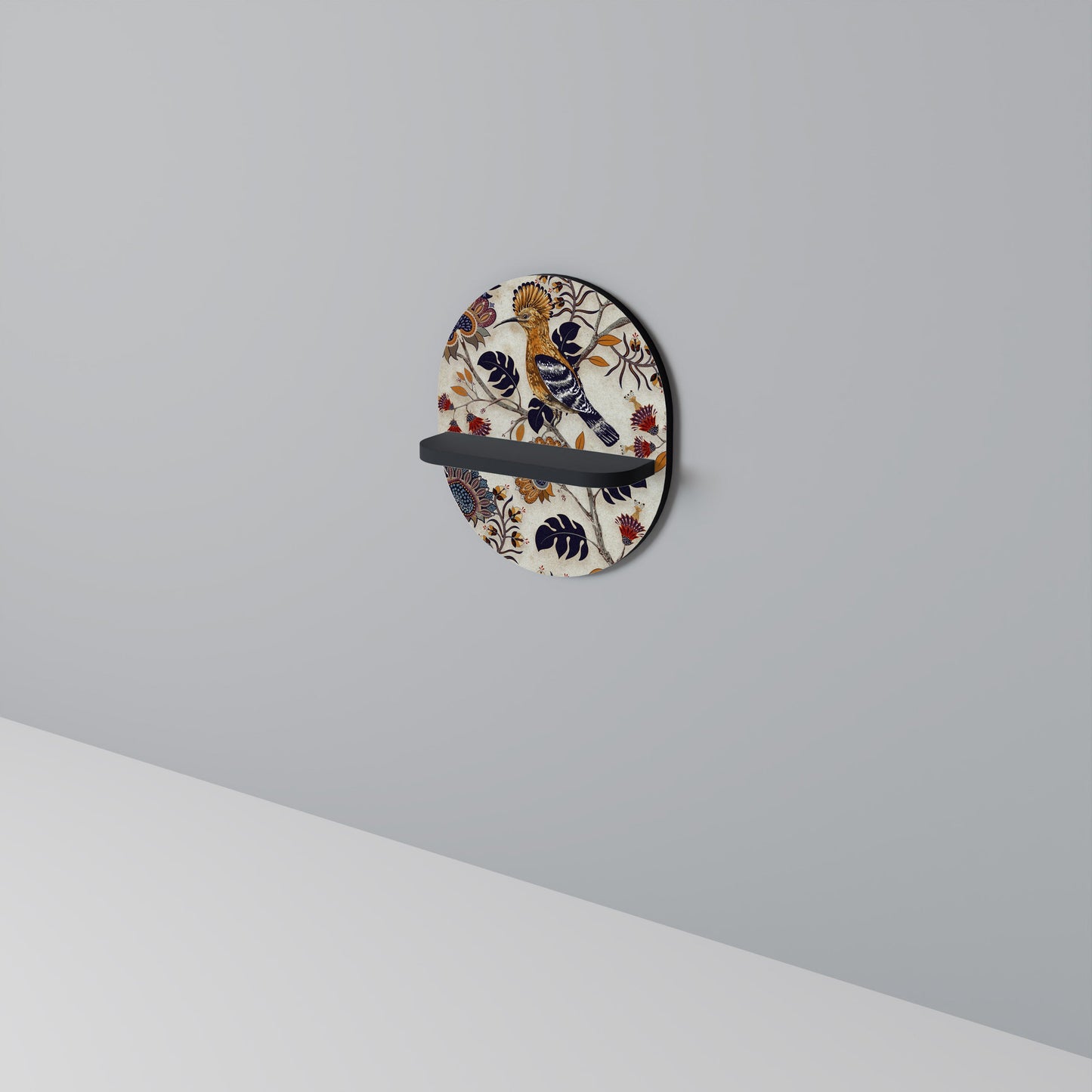 EMINENT HOOPOE Oval Art Shelf In Black Finish