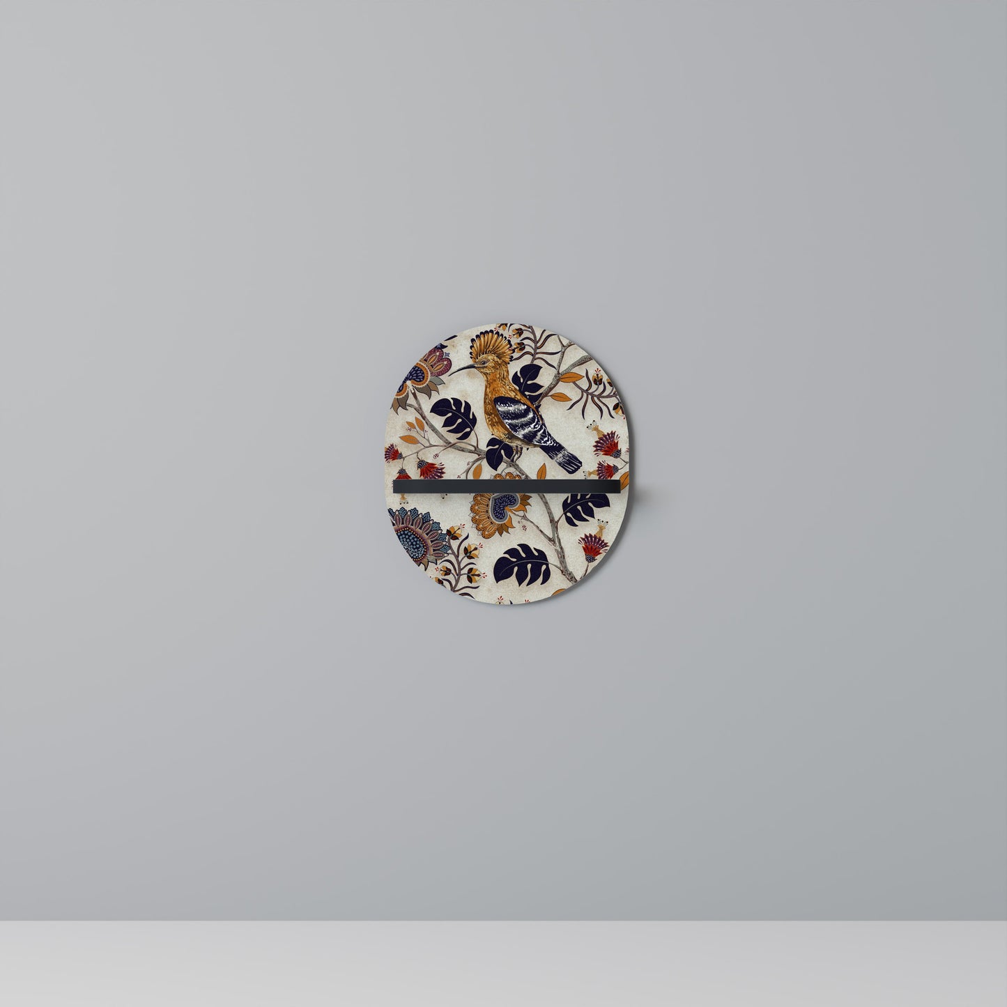 EMINENT HOOPOE Oval Art Shelf In Black Finish