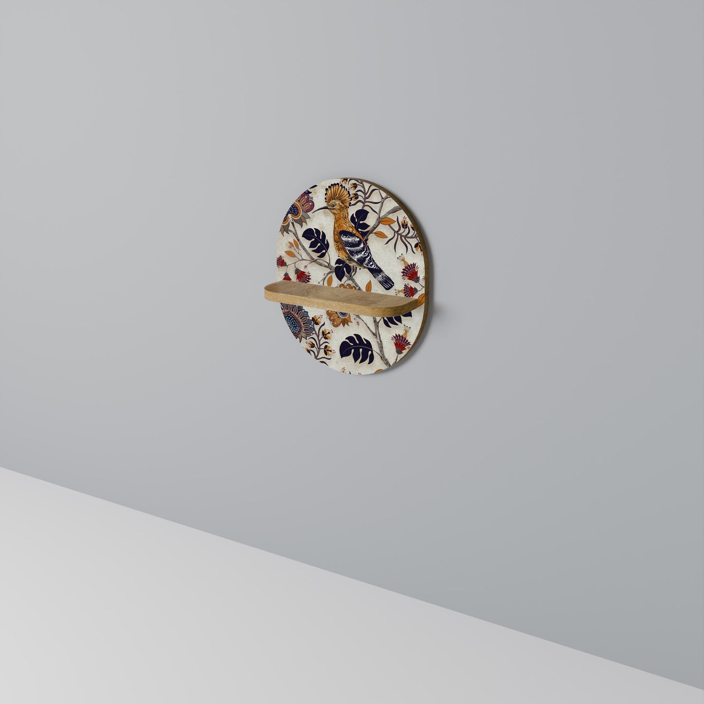 EMINENT HOOPOE Oval Art Shelf In Oak Effect