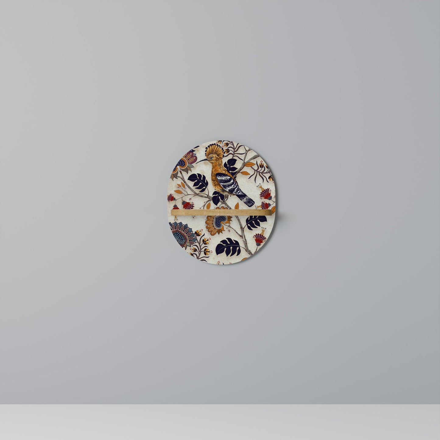 EMINENT HOOPOE Oval Art Shelf In Oak Effect