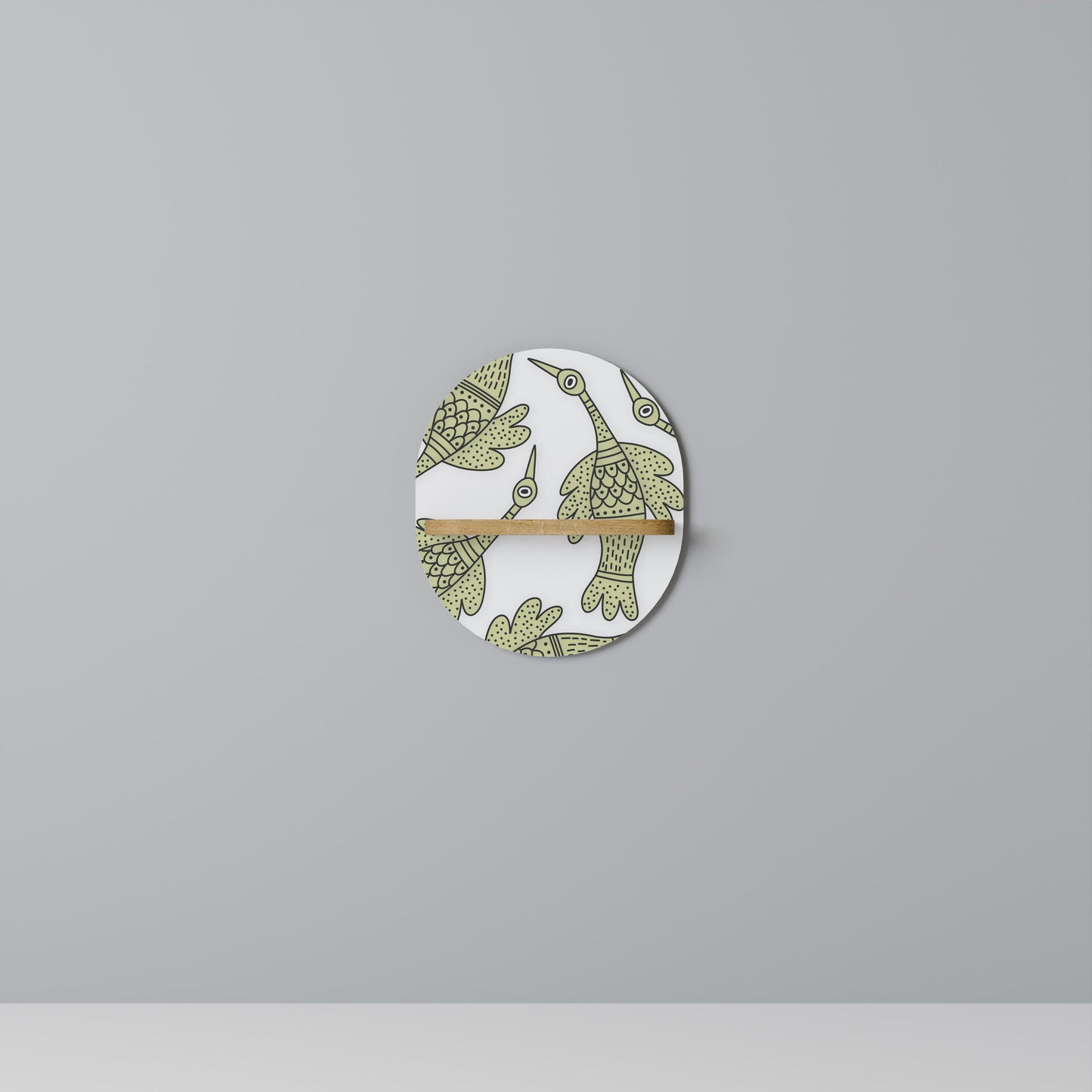 SEEDLING SONGBIRD Oval Art Shelf In Oak Effect