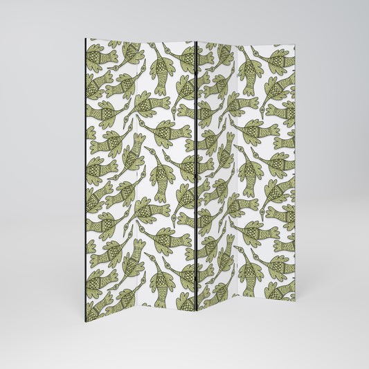 SEEDLING SONGBIRD Decorative 4-Panel Room Divider
