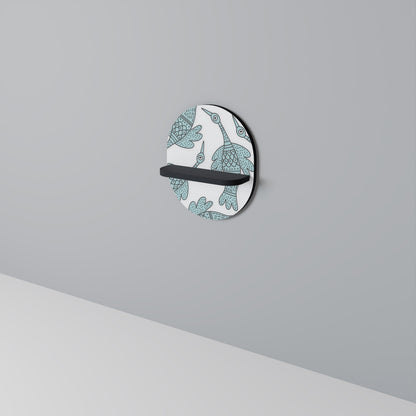 WATERSPOUT SONGIBIRD Oval Art Shelf In Black Finish