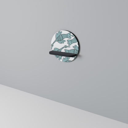 WATERSPOUT SONGIBIRD Round Art Shelf In Black Finish