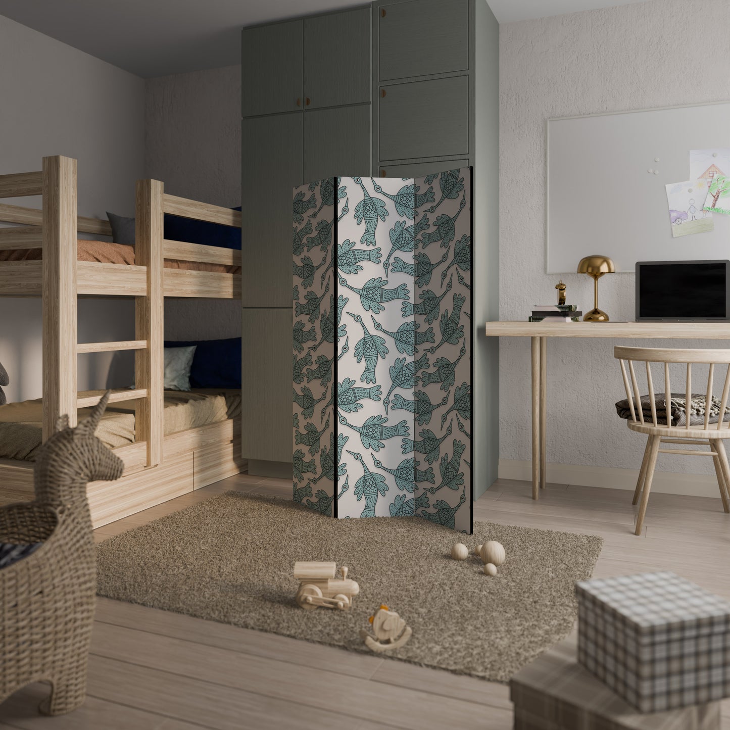 WATERSPOUT SONGIBIRD Divisorio decorativo per ambienti a 3 pannelli