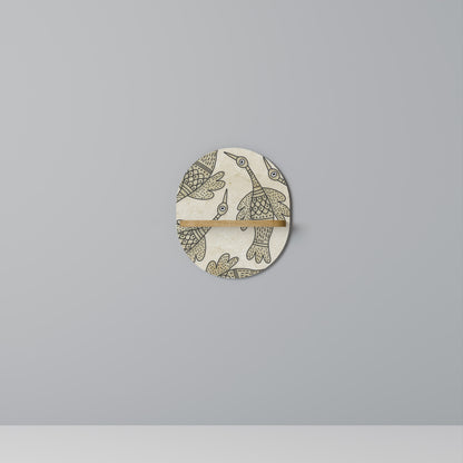 ALMONDINE SONGBIRD Mensola Ovale Decorativa in Effetto Rovere