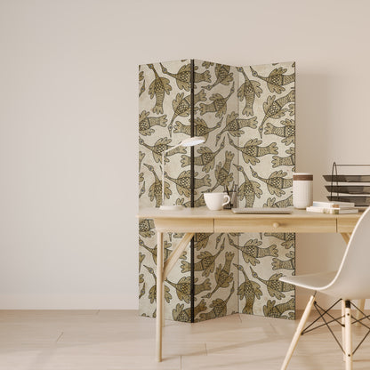 ALMONDINE SONGBIRD Decorative 3-Panel Room Divider