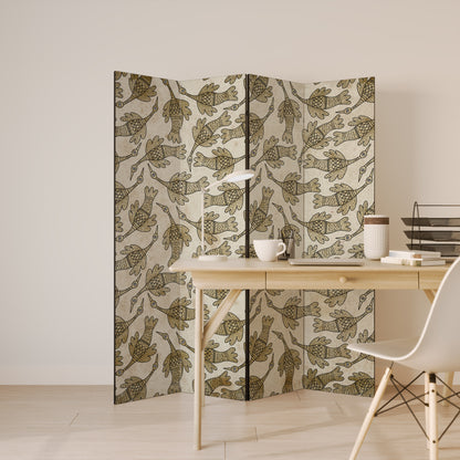ALMONDINE SONGBIRD Decorative 4-Panel Room Divider