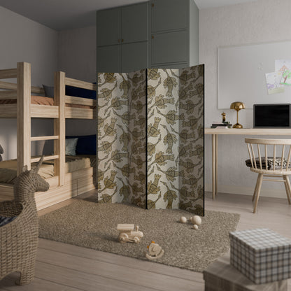 ALMONDINE SONGBIRD Decorative 4-Panel Room Divider