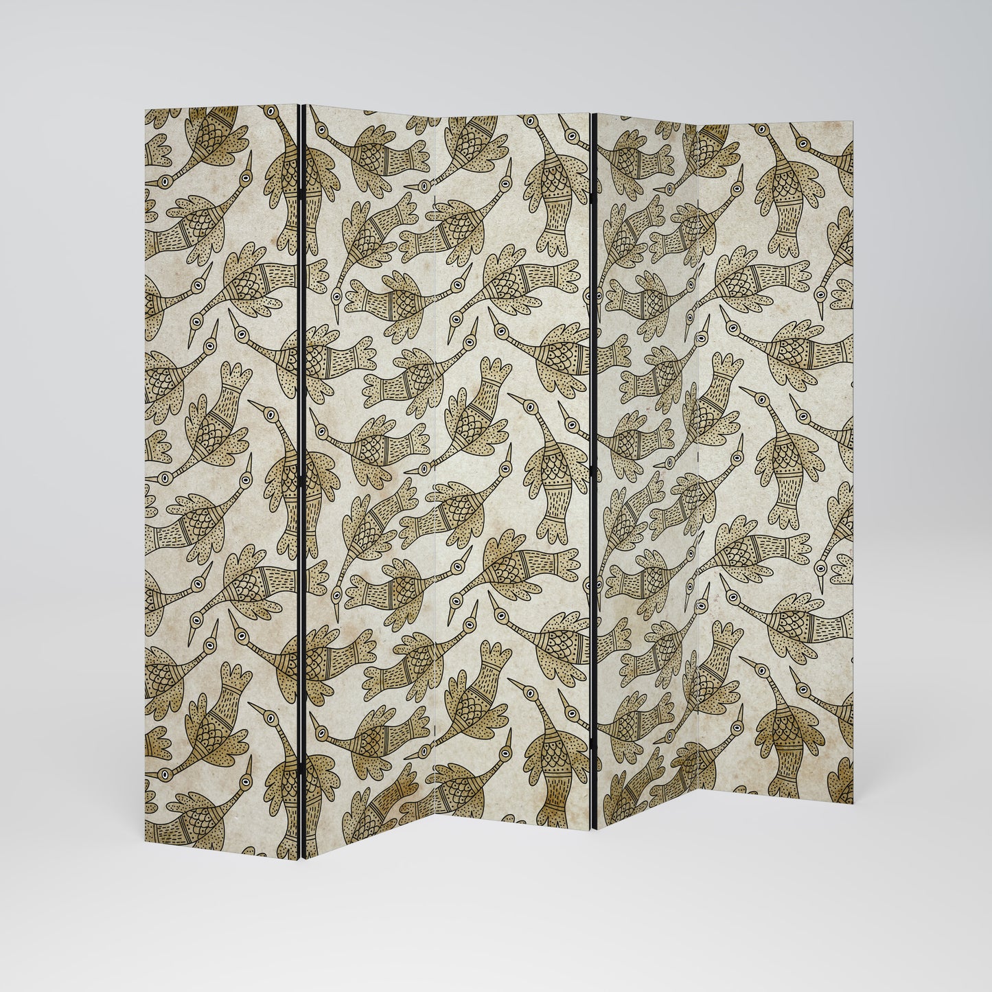 ALMONDINE SONGBIRD Decorative 5-Panel Room Divider