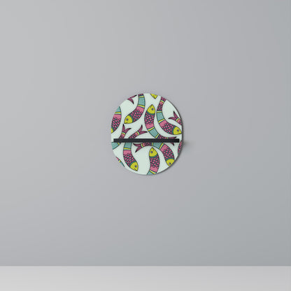 INDIAN FISH Oval Art Shelf In Black Finish