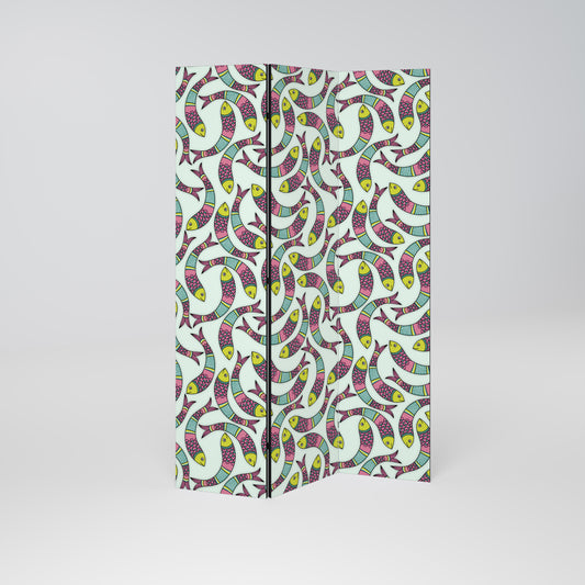 INDIAN FISH Decorative 3-Panel Room Divider