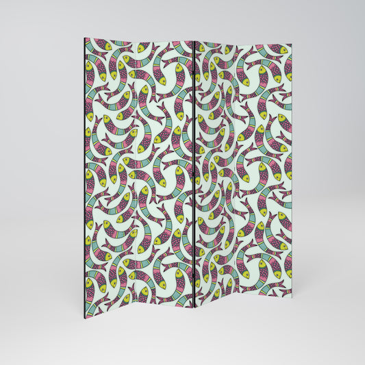 INDIAN FISH Decorative 4-Panel Room Divider