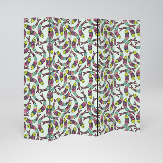 INDIAN FISH Decorative 5-Panel Room Divider