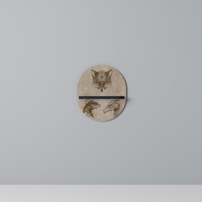 STEAMPUNK TRIO Oval Art Shelf In Black Finish