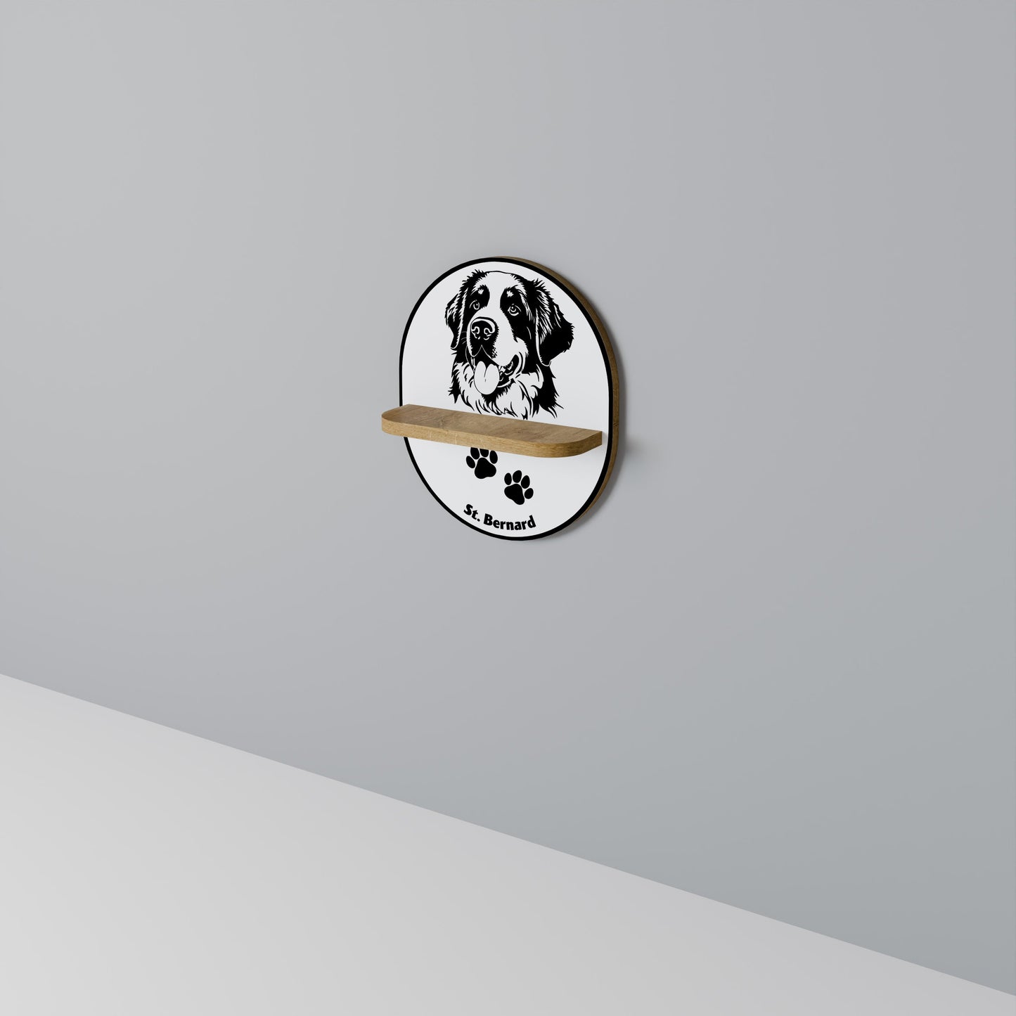 SAINT BERNARD Mensola Ovale Decorativa in Effetto Rovere