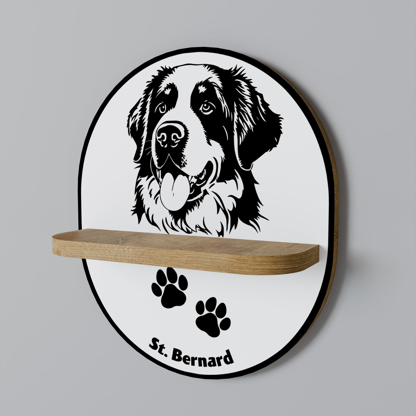 SAINT BERNARD Mensola Ovale Decorativa in Effetto Rovere