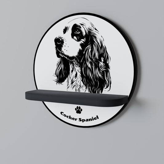 ENGLISH COCKER SPANIEL Mensola Rotonda Decorativa con Finitura Nera