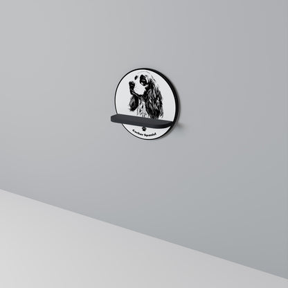 ENGLISH COCKER SPANIEL Mensola Rotonda Decorativa con Finitura Nera