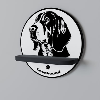 COONHOUND DOG Mensola Rotonda Decorativa con Finitura Nera
