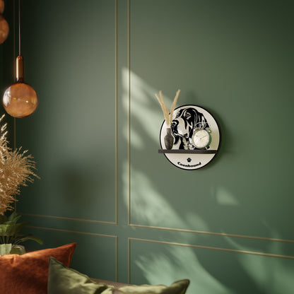 COONHOUND DOG Mensola Rotonda Decorativa con Finitura Nera