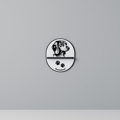 DACHSHUND DOG Oval Art Shelf In Black Finish