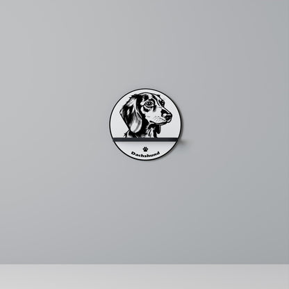 DACHSHUND DOG Mensola Rotonda Decorativa con Finitura Nera