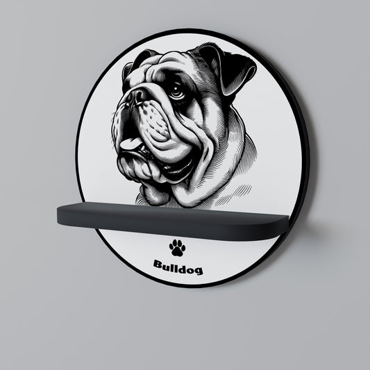 BULLDOG DOG Mensola Rotonda Decorativa con Finitura Nera