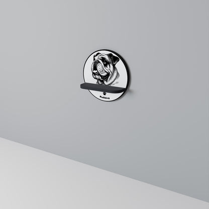 BULLDOG DOG Mensola Rotonda Decorativa con Finitura Nera