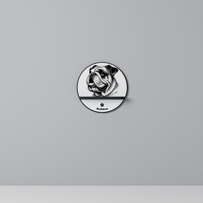 BULLDOG DOG Mensola Rotonda Decorativa con Finitura Nera