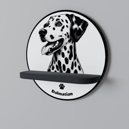 DALMATIAN DOG Mensola Rotonda Decorativa con Finitura Nera