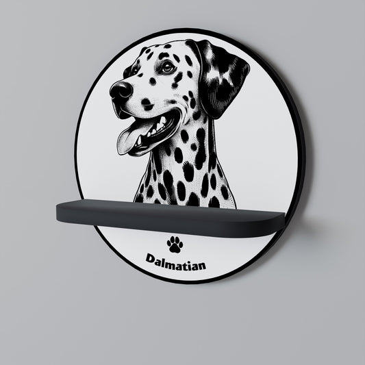 DALMATIAN DOG Mensola Rotonda Decorativa con Finitura Nera