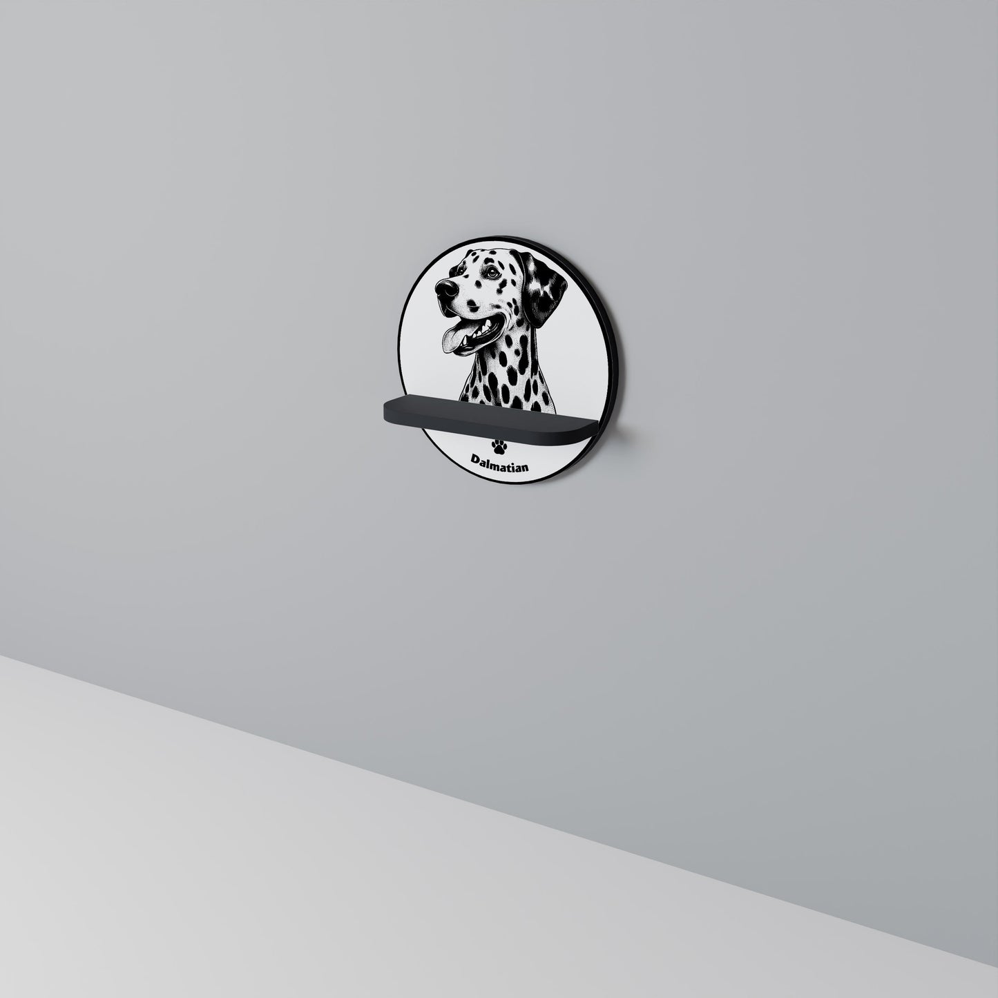 DALMATIAN DOG Mensola Rotonda Decorativa con Finitura Nera
