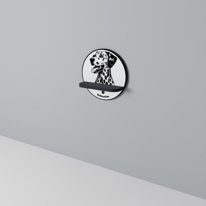 DALMATIAN DOG Mensola Rotonda Decorativa con Finitura Nera