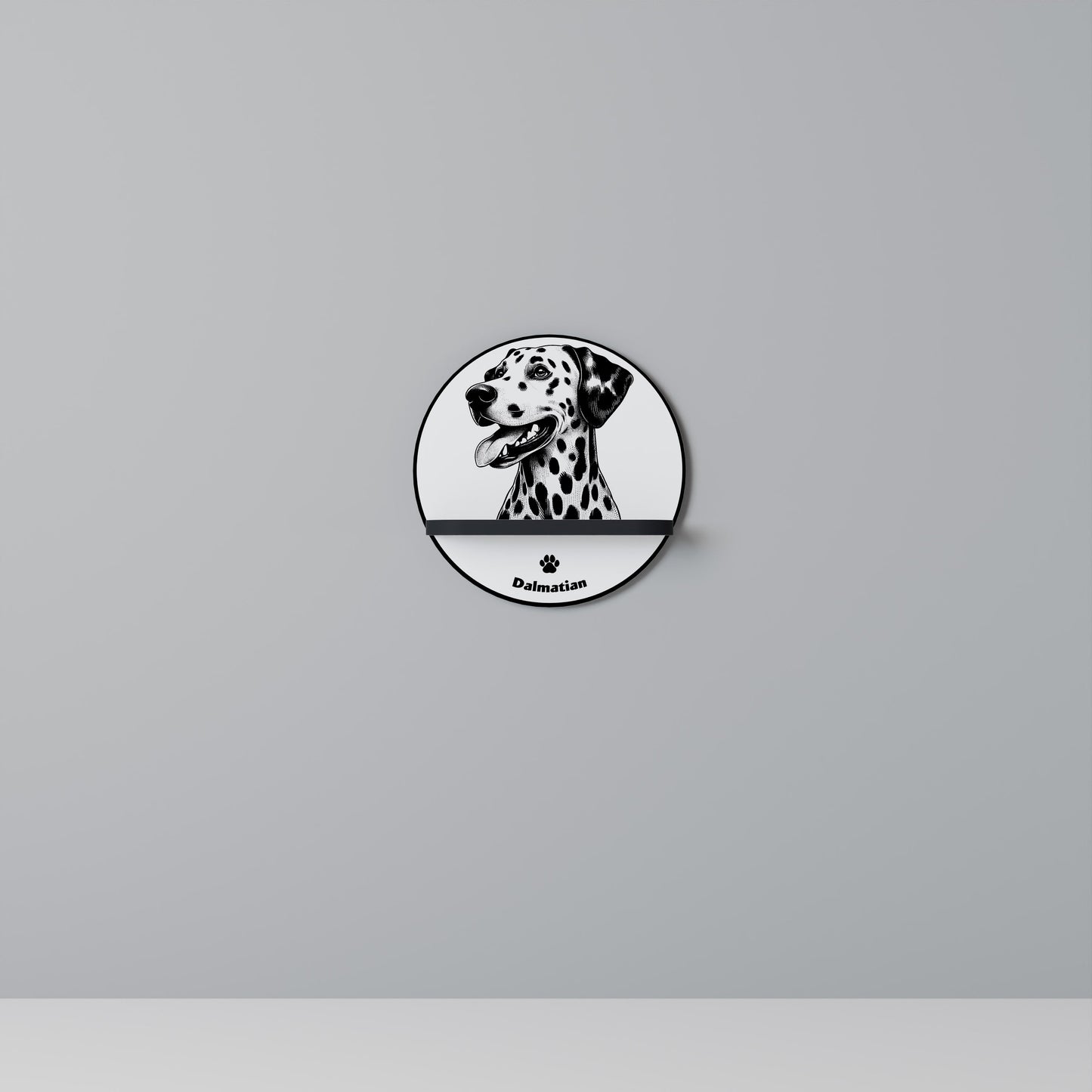 DALMATIAN DOG Mensola Rotonda Decorativa con Finitura Nera