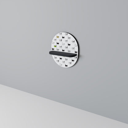 CATS COMPILATION Oval Art Shelf In Black Finish