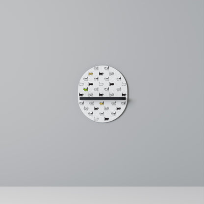 CATS COMPILATION Oval Art Shelf In Black Finish