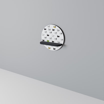 CATS COMPILATION Mensola Rotonda Decorativa con Finitura Nera