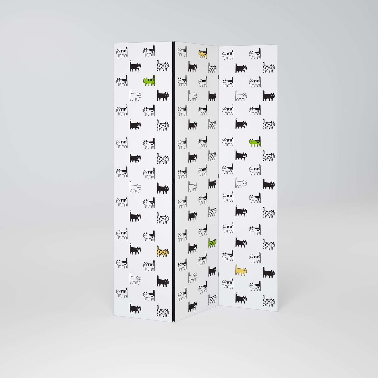 CATS COMPILATION Decorative 3-Panel Room Divider